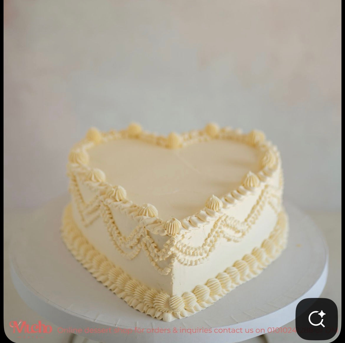 Yellow Heart Shaped Cake 8" Becks 40th Birthday